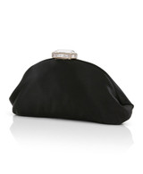 Black | Leia Satin Pouch Clutch Side