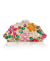 Nude Multi | Jem Crystal Floral Clutch Open
