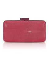 Cherry Blossom | Evelyn Stingray Leather Clutch Front