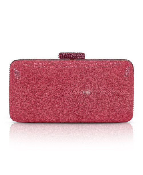 Cherry Blossom | Evelyn Stingray Leather Clutch Front