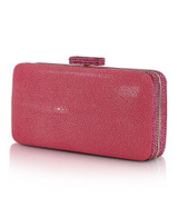 Cherry Blossom | Evelyn Stingray Leather Clutch Side