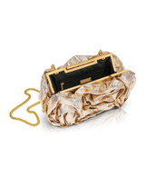 Gold | Jett Metallic Pouch Clutch Open