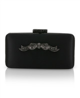 Black | Lexi Crystal Bow Clutch Front