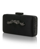 Black | Lexi Crystal Bow Clutch Side