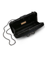 Black | Lexi Crystal Bow Clutch Open
