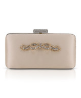 Ivory | Lexi Crystal Bow Clutch Front