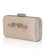 Ivory | Lexi Crystal Bow Clutch Side