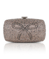 Smoke Diamond | Sheena Crystal Box Clutch Front