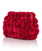 Magenta | Lulu Rosette Pouch Clutch Side