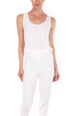 Ivory Georgette Tank | Georgette Tank Top