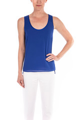 Ink Blue Georgette Tank | Georgette Tank Top