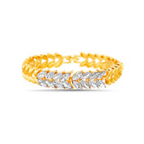 Gold | Crystal Stone Leaf Bracelet