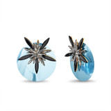 Sea Blue Sequin Starburst Earrings Front