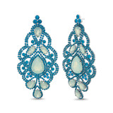 Wowza Long Blue Chandelier Earrings Front