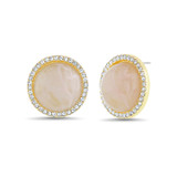 Pink | Crystals and Pink Stone Round Stud Earrings