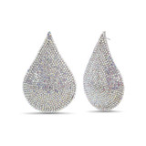 Silver | Glamorous Teardrop Earrings with Sparkling Clear Rhinestones