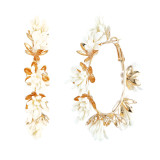Gold | Floral Hoop Earrings