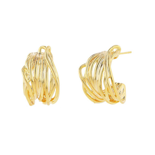 Gold | Gold Metal Hoop Earrings