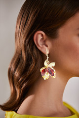 Gold | Gold Flower Drop Earrings Form