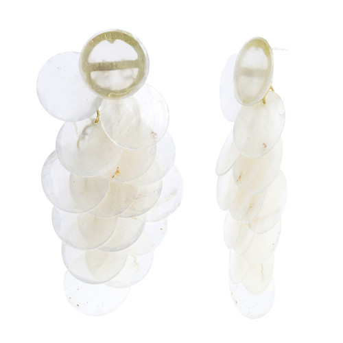 Gold | Shell Chandelier Earrings Front