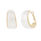 White |White Resin Hoop Earrings