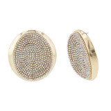 Gold | Oversized Oval Stud Earrings