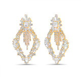 Gold | Crystal Cluster Statement Earrings Front