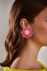 Pink | 3D Flower Button Earrings Form
