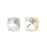 Gold | Everyday Crystal Stone Studs Front