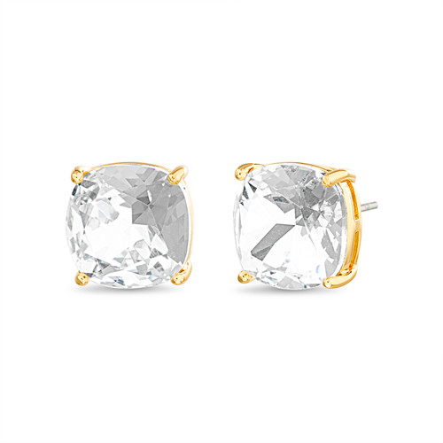 Gold | Everyday Crystal Stone Studs Front