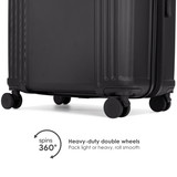 Black Evalyn 3 Piece Expandable Luggage Set Wheels