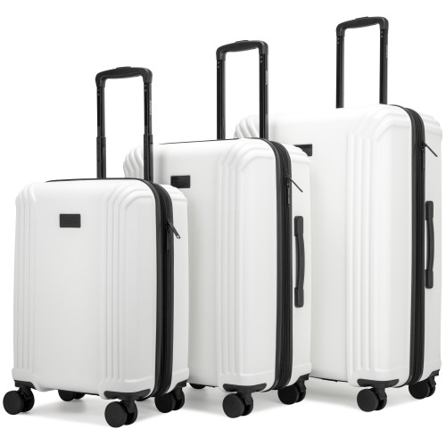 White | Evalyn 3 Piece Expandable Luggage Set