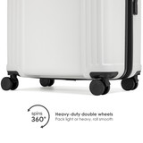 White Evalyn 3 Piece Expandable Luggage Set Wheels