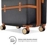 Retro Black Grace Luggage Set Wheels
