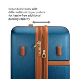 Retro Navy Grace Luggage Set Zippers