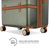 Retro Olive Green Grace Luggage Set Wheels