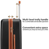 Black | Mia 3 Piece Expandable Retro Luggage Set