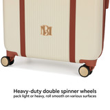 Champagne Mia 3 Piece Expandable Retro Luggage Set Wheels