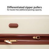 Champagne Mia 3 Piece Expandable Retro Luggage Set Zipper Closure