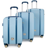 Light Blue | Mia 3 Piece Expandable Retro Luggage Set
