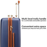 Navy | Mia 3 Piece Expandable Retro Luggage Set