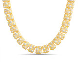Gold | Scattered Pearl Metal Necklace Front