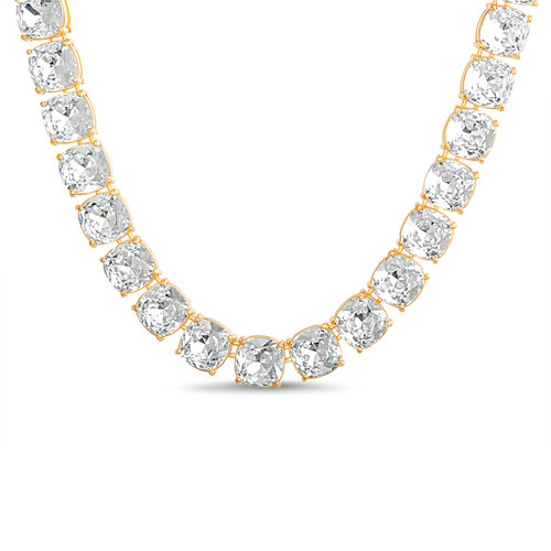 Gold | Simple Stone Tennis Necklace Front