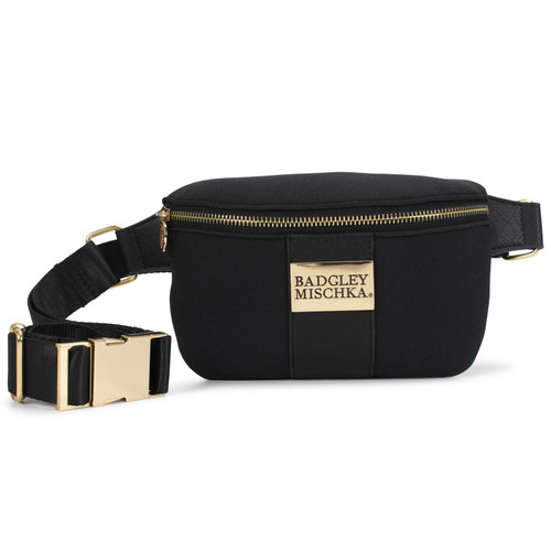 Black | Sage Scuba and Vegan Leather Belt Bag