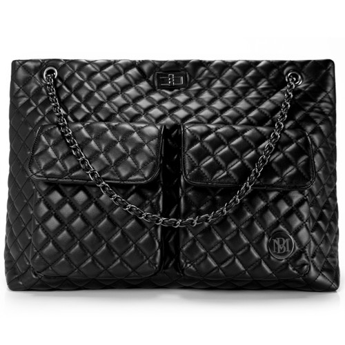 Black | Diana Vegan Leather Tote Weekender Travel Bag