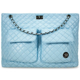 Light Blue | Diana Vegan Leather Tote Weekender Travel Bag