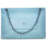 Light Blue | Diana Vegan Leather Tote Weekender Travel Bag