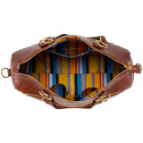 Brown Madalyn Vegan Leather Travel Tote Weekender Bag Lining