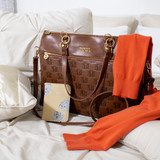 Brown Madalyn Vegan Leather Travel Tote Weekender Bag travel