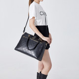 Black | Madalyn Vegan Leather Travel Tote Weekender Bag